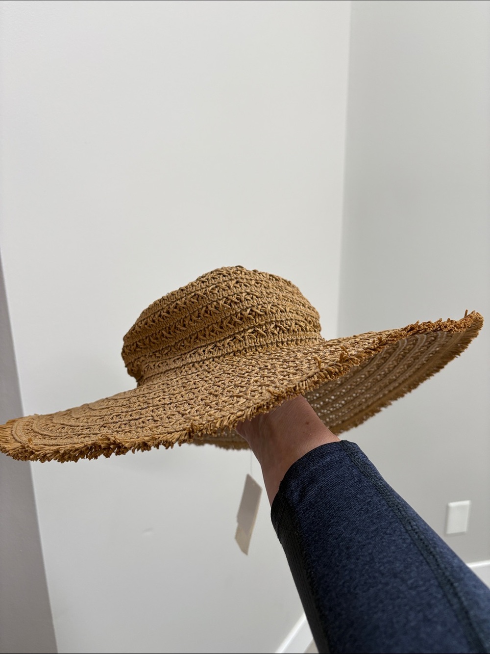Abercrombie & Fitch Wide-Brim Crochet Straw Hat in Tan